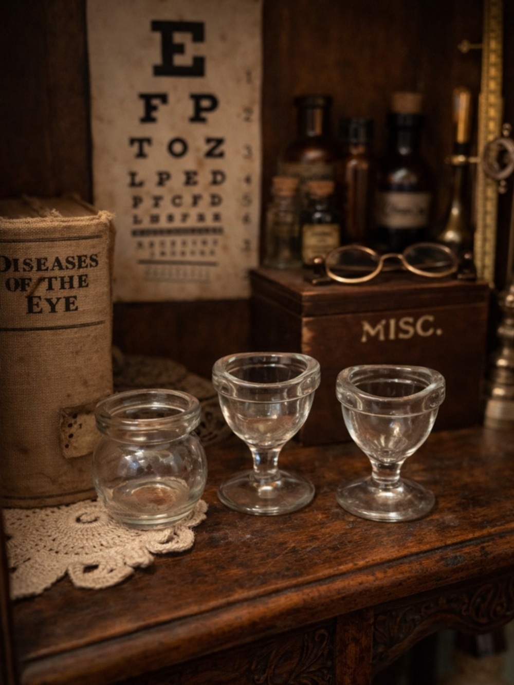 Vintage Clear Glass Eye Wash Cups
